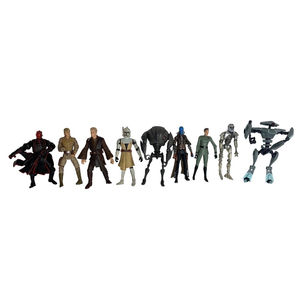 Hasbro Star Wars Action Figure Lot 2001-2010 Darth Maul Anakin Cad Bane Droids